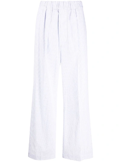 Shop Jejia Check-print Flared Trousers In White