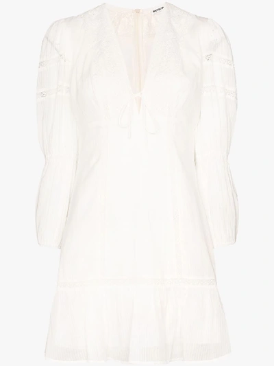 Shop Reformation Cecilie Lace Trim Dress In White