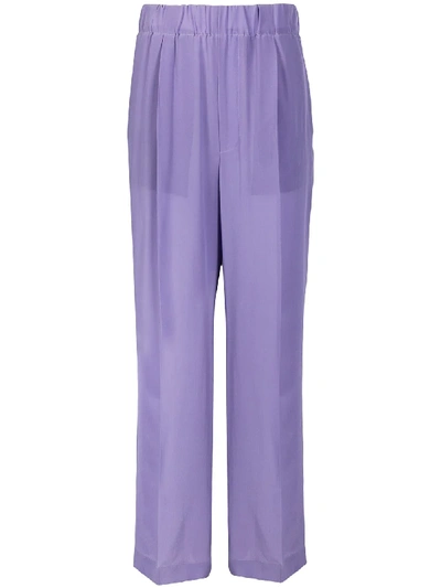 Shop Jejia Pleat-detailing Flared Trousers In Purple