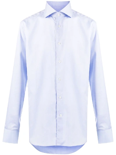 Shop Corneliani Long Sleeve Shirt In Blue