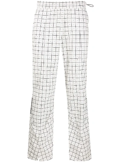 Shop A-cold-wall* Check Print Straight-leg Trousers In White