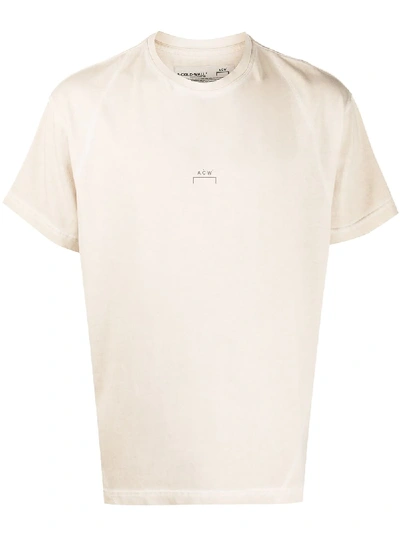 Shop A-cold-wall* Logo-print T-shirt In Neutrals
