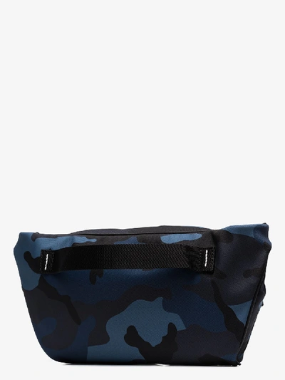Shop Valentino Blue Camouflage Print Cross Body Bag