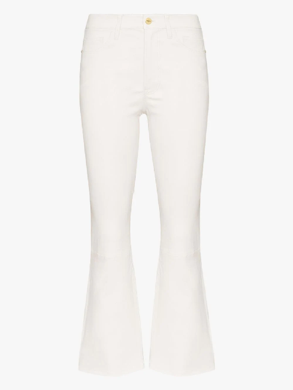 frame white cropped jeans