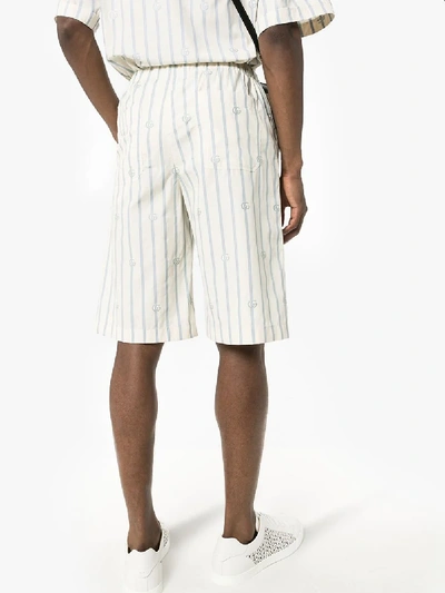 Shop Gucci White Gg Striped Cotton Shorts