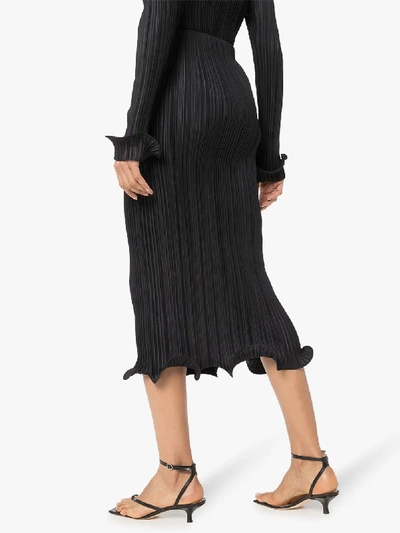 Shop Totême Pleated Midi Skirt In Black