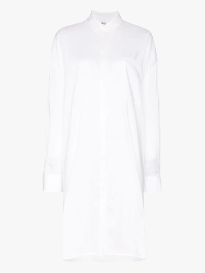 Shop Totême Pina Cotton Shirt Dress In White