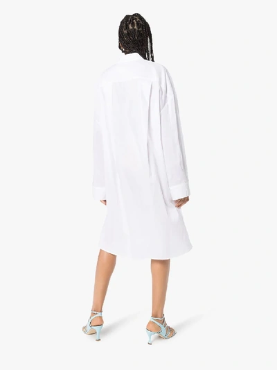 Shop Totême Pina Cotton Shirt Dress In White