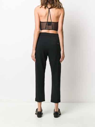 Shop Ann Demeulemeester Cropped Straight Trousers In Black