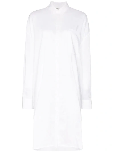 Shop Totême Shift-silhouette Shirt Dress In White