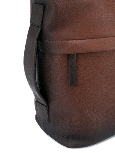 Shop Orciani Leather Shoulder Bag In Brown