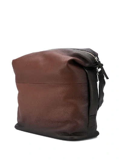 Shop Orciani Leather Shoulder Bag In Brown
