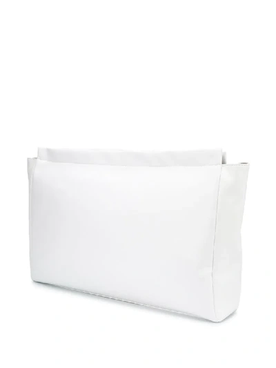 Shop Plan C Large Monochrome Panelled Clutch Bag In White