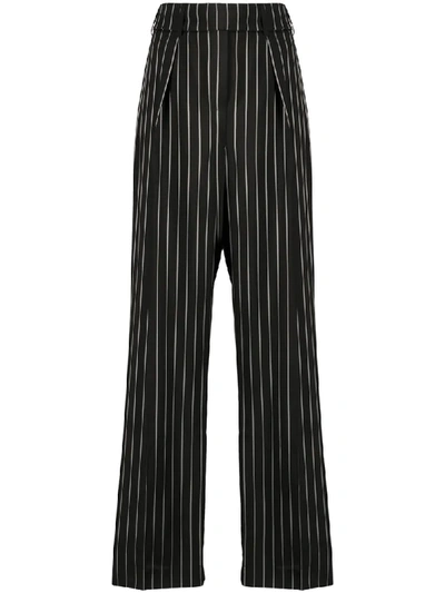 Shop Alexandre Vauthier High Rise Pinstripe Trousers In Black