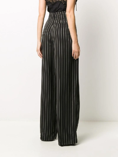 Shop Alexandre Vauthier High Rise Pinstripe Trousers In Black