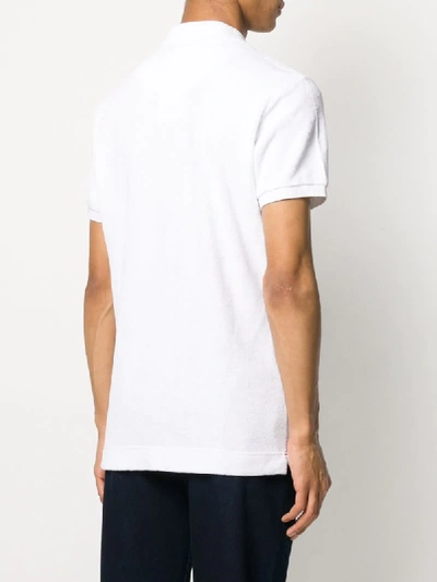 Shop Orlebar Brown Textured Polo Shirt In White