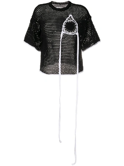 Shop Mm6 Maison Margiela Hanging Threads Crochet Top In Black