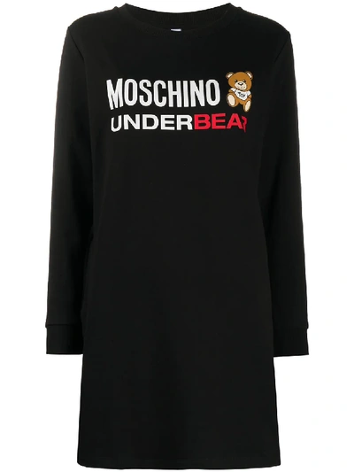 Shop Moschino Underbear Logo-print Sweatshirt In Black