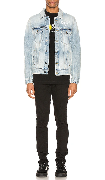 Shop Ksubi Sacred Heart Denim Jacket In Medium Wash