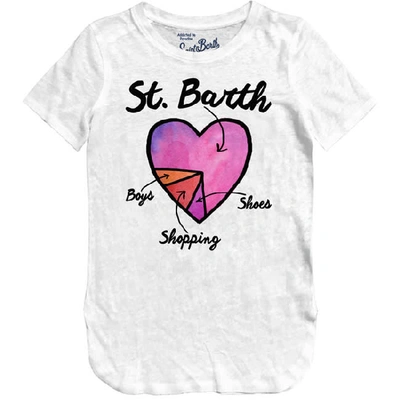 Shop Mc2 Saint Barth Heart Slices T-shirts For Women In White