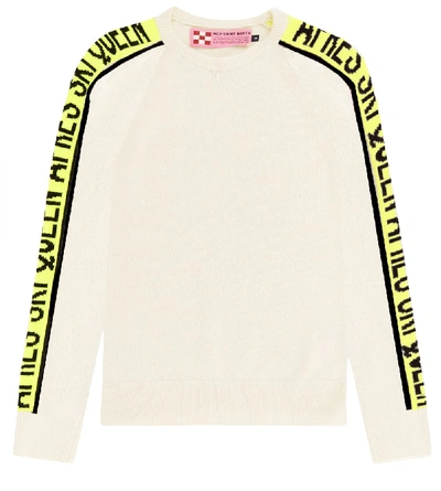Shop Mc2 Saint Barth Queen Ski Blended Cashmere White Womans Sweater