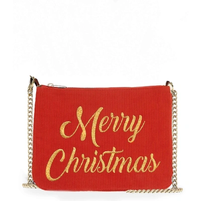 Shop Mc2 Saint Barth Merry Christmas Red Velvet Small Bag