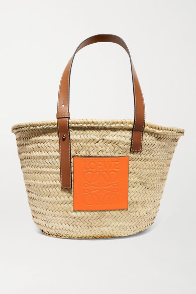 loewe woven raffia tote