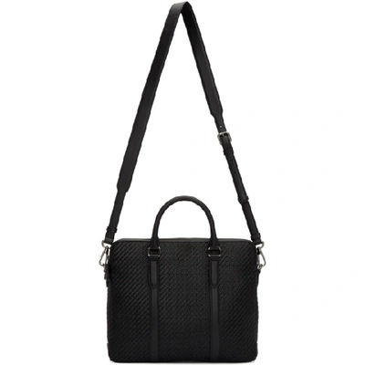 Shop Ermenegildo Zegna Black Pelletessuta Veloce Duo Briefcase In Ner