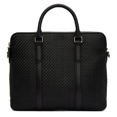 Shop Ermenegildo Zegna Black Pelletessuta Veloce Duo Briefcase In Ner