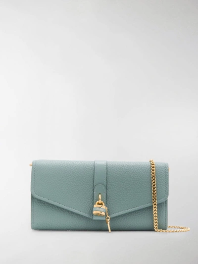 Shop Chloé Aby Wallet On Chain In Blue
