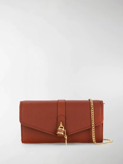 Shop Chloé Aby Continental Wallet In Brown