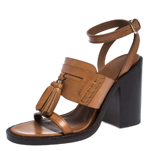 tassel block heel sandals