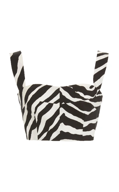 Shop Dolce & Gabbana Cropped Zebra Bra Top In Animal