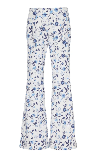 Shop Alix Of Bohemia Charlie Cotton-voile Flared Pants In Blue