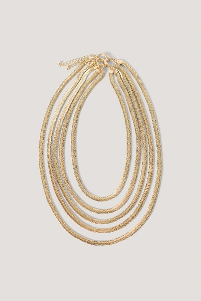 Shop Na-kd Multi Layered Snake Chain Necklace Gold