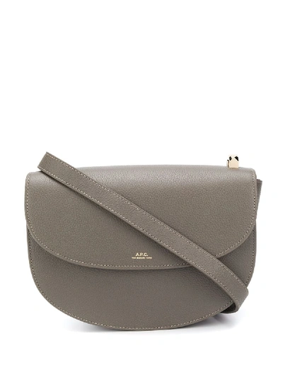 Shop Apc Demi Lune Shoulder Bag In Brown