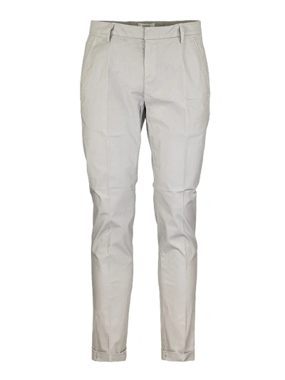 Shop Dondup Gaubert Grey Stretch Cotton Trousers In Light Grey