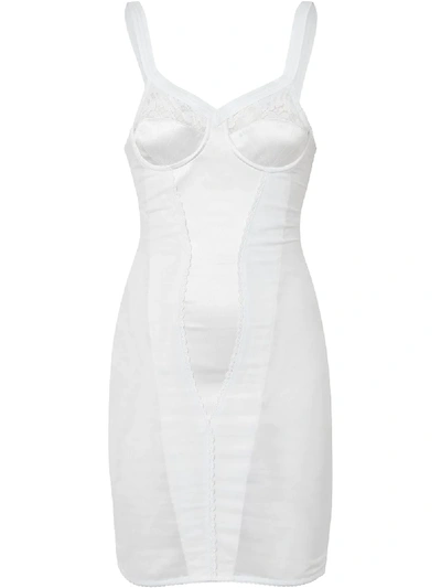 Shop Burberry Lace Detail Corset Dress In White