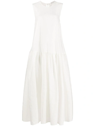 Shop Cecilie Bahnsen Sleeveless Flared Dress In White