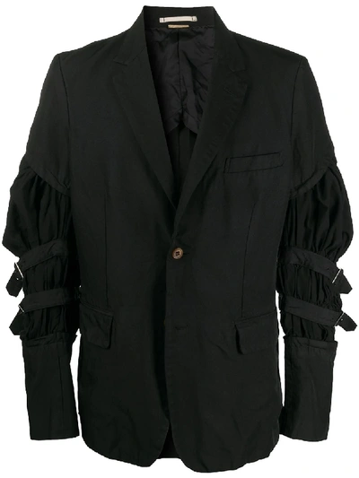 Shop Comme Des Garçons Homme Deux Buckled Sleeves Blazer In Black