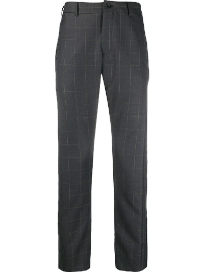 Shop Comme Des Garçons Homme Deux Checked Slim-fit Trousers In Grey