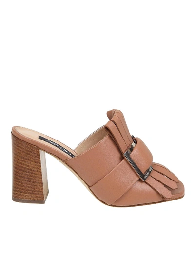 Shop Sergio Rossi Fringed Sandals In Brown