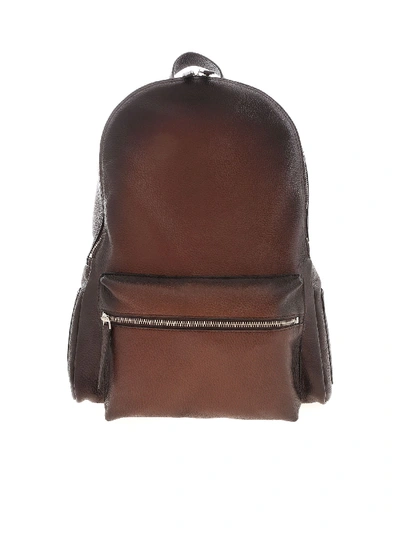 Shop Orciani Faded-effect Backpack In Brown