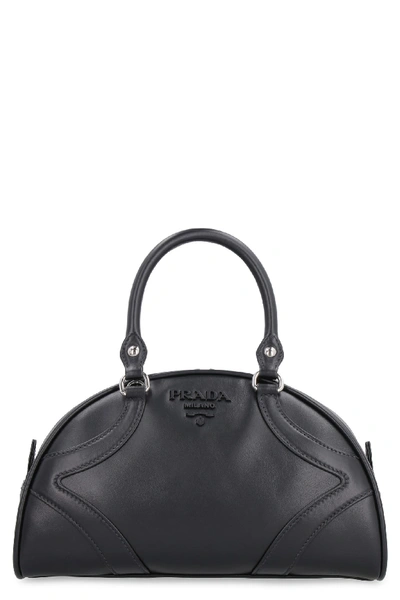 Shop Prada Bowling Leather Handbag In Black