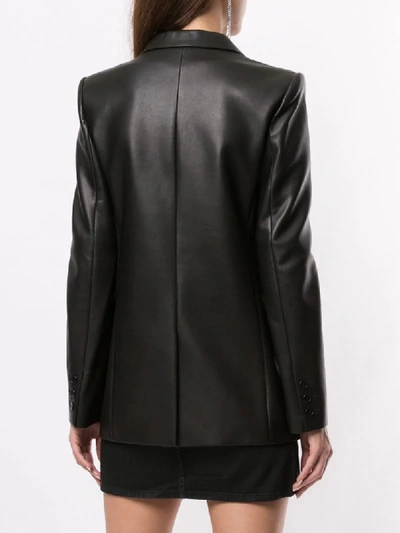 Shop Saint Laurent Leather Suit Jacket In Black