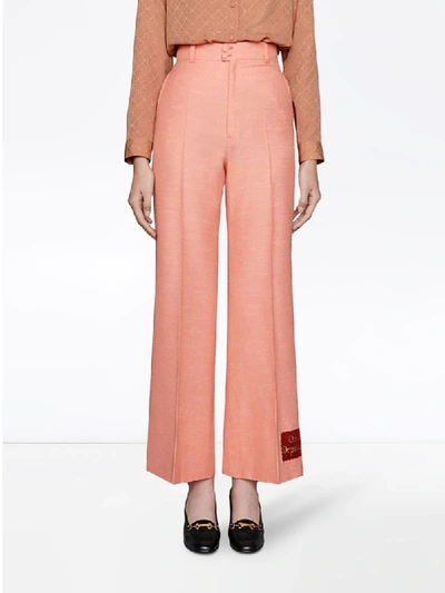 Shop Gucci Orgasmique Flared Trousers In Pink