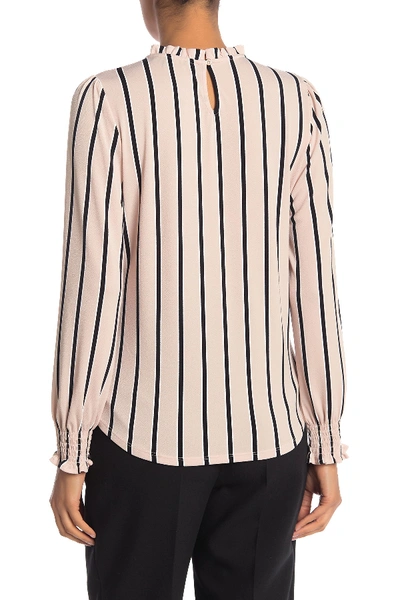 Shop Adrianna Papell Printed Long Sleeve Knit Top In Blshnatstr