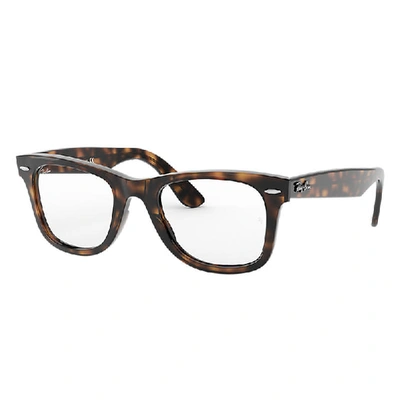 Ray Ban Wayfarer Ease Optics Eyeglasses Havana Frame Clear Lenses Polarized 50-22 In Havana