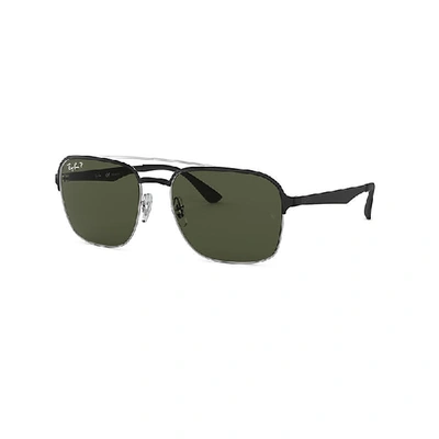 Shop Ray Ban Rb3570 Sunglasses Black Frame Grey Lenses Polarized 58-18
