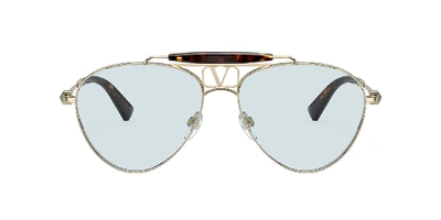 Shop Valentino Man Sunglasses Va2039 In Azure